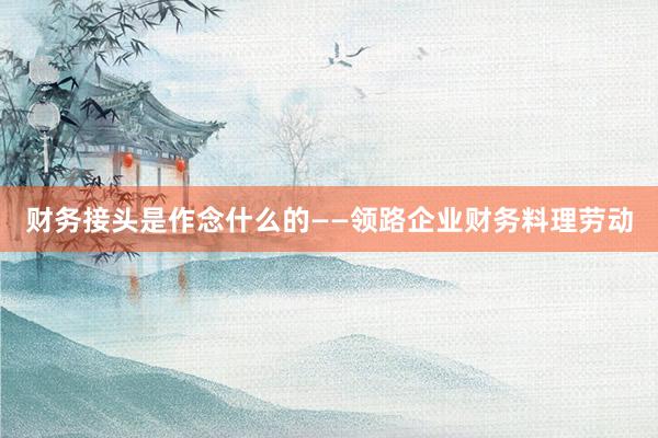 财务接头是作念什么的——领路企业财务料理劳动
